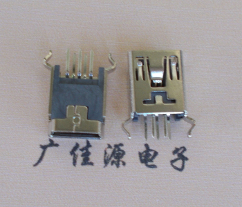漳州MINI USB5p母座|B型口180度|直插弯脚