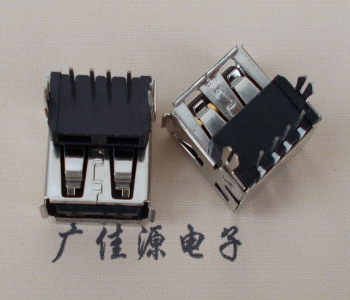 漳州USB插座 90度AF单层正向垫高9.3 DIP鱼叉脚