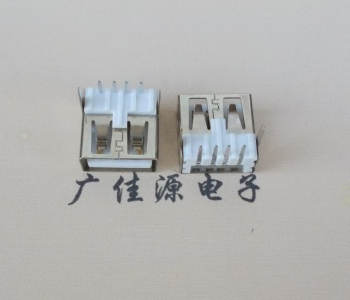 漳州 USB2.0 AF 90度 直插脚 无后盖 平口铜壳