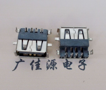 漳州AF USB母座90度 DIP沉板3.9/4.9 耐高温有卷边
