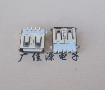漳州USB母座 AF沉板1.9引脚4P贴片白胶芯卷边