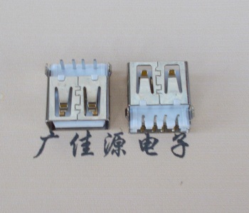 漳州USB母座接口 AF90度沉板1.9引脚4P插件白胶芯直边