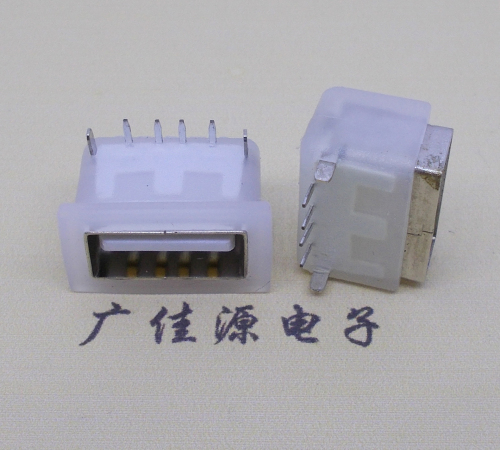 漳州卧式后两脚DIP插板USB AF 2.0防水母座,反向插A公头连接器