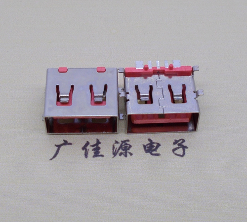 漳州全贴片USB AF 5P大电流母座,接地线功能胶芯6.5MM