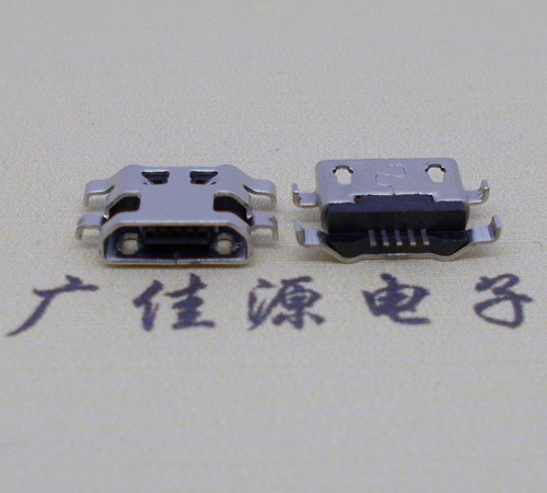 漳州micro usb5p连接器 反向沉板1.6mm四脚插平口