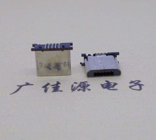漳州MICRO USB 5P公头短体5.6mm立贴带柱无卡勾