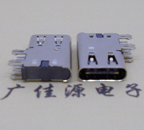 漳州侧插USB3.1接头座子.90度type-c母座.6p侧插连接器