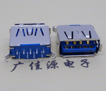漳州USB3.0连接器接口.弯脚180度插座11.5直插卷边