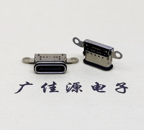 漳州USB 3.1C口.TYPE-C16P防水双排贴插座带螺丝孔